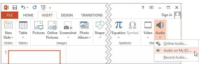 Ouvrez une nouvelle présentation PowerPoint ou une ancienne présentation à laquelle vous voulez ajouter de la musique.