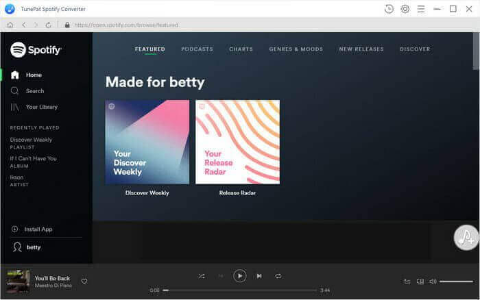 Convertitore TunePat Spotify